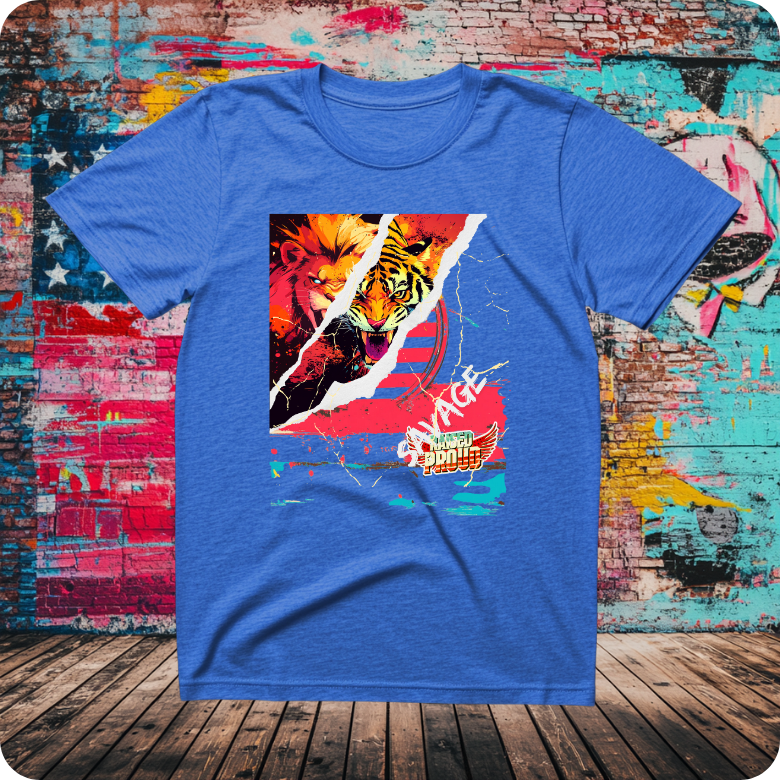 "Savage" Lion/Tiger Ultra Cotton Tee