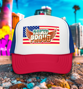 Raised Proud American Flag Trucker Hat 