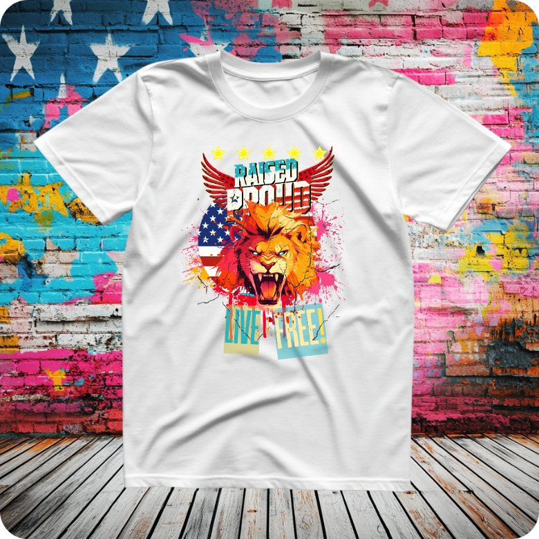 "Live Free" Lion Ultra Cotton Tee