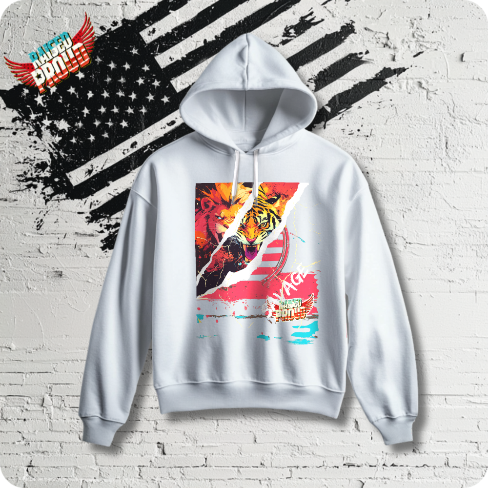 Lion/Tiger Savage Lightweight Hooded Sweatshirt