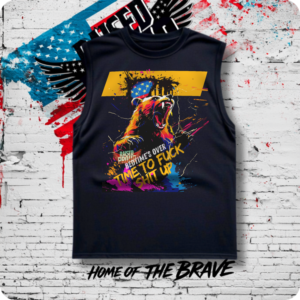 "Bedtimes Over" Bear Tank Top