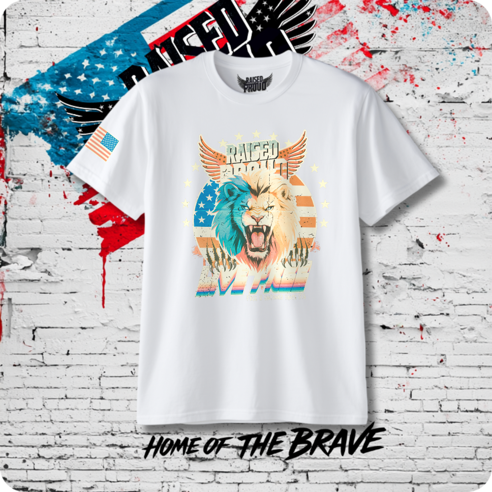 "Live Free" Lion Heavy Cotton T-Shirt