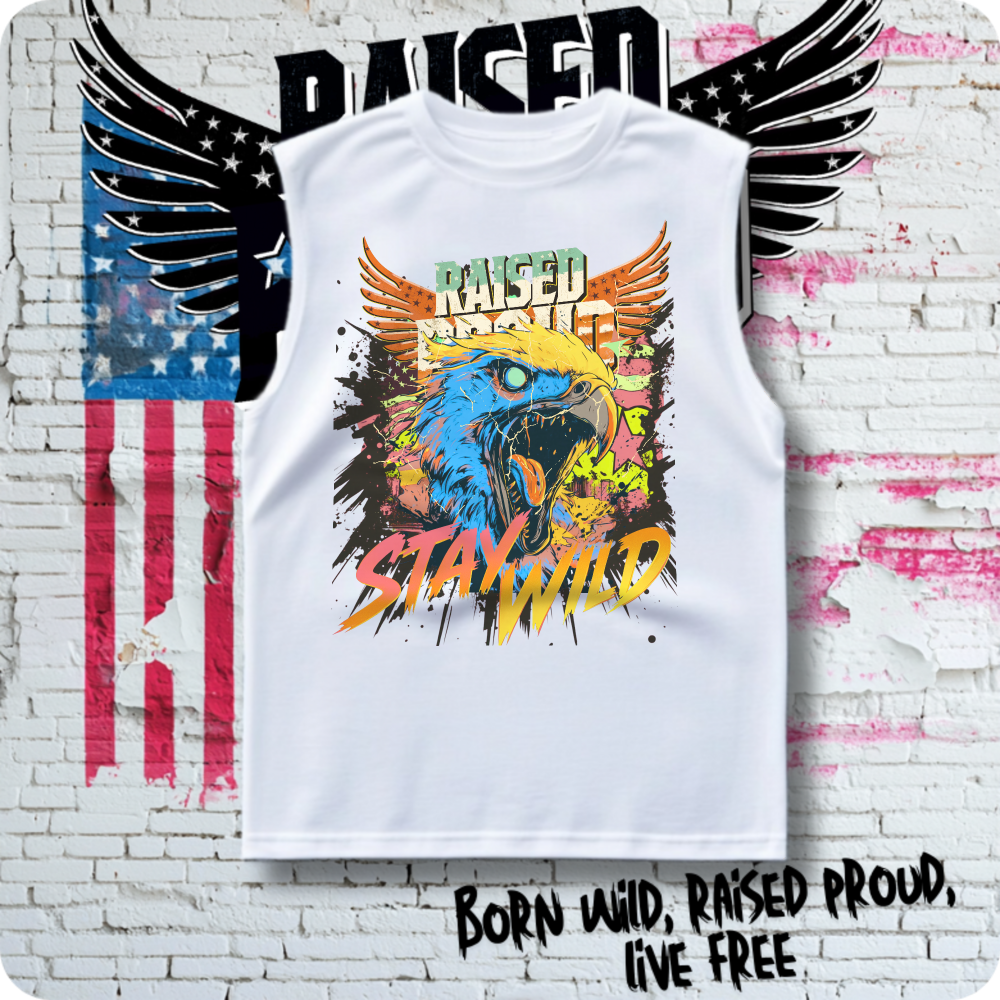 "Stay Wild" Eagle Cotton Tank Top