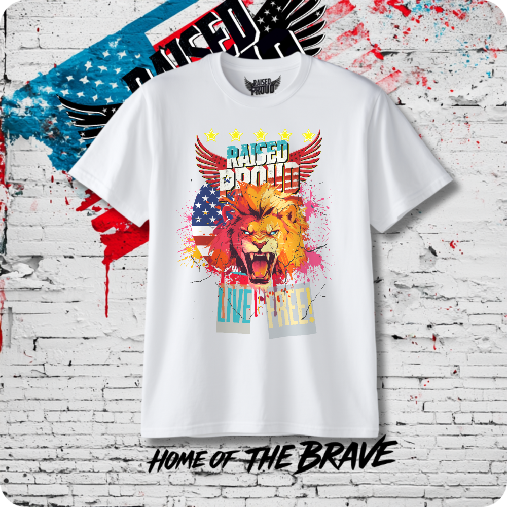 "Live Free" Lion Heavy Cotton T-Shirt